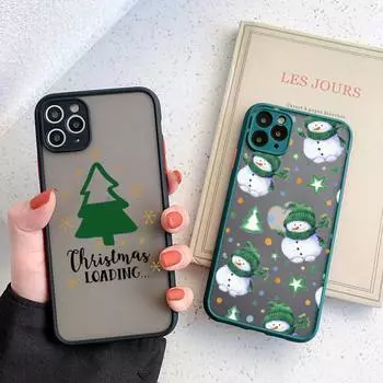 Рождественская елка новогодний подарок чехол для телефона матовый прозрачный для iphone 11 12 13 6 s 7 8 plus mini x xs xr pro max чехол iPhone11pro