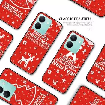 Рождественская елка олень Лось чехол для телефона из закаленного стекла для Xiaomi Redmi TPU мягкий край противоударный чехол для смартфона Xiaomi Redmi 11A