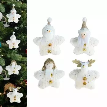 Рождественская елка плюшевая кукла подвеска милый мини Санта-Клаус лось снеговик кукла игрушка рождественская сцена макет реквизит праздничный домашний декор