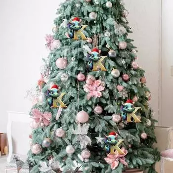 Рождественская елка Подвеска Мультфильм Динозавр Письмо Украшение для дома Окно автомобиля 2D Плоский L