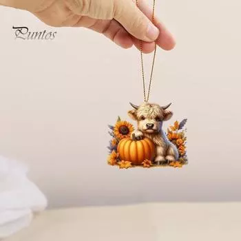 Рождественская елка Подвеска Тыква Подсолнух Клен Висячие украшения 2D Плоский Акриловый Декор для Бара Ресторана Офиса Торговый Автомобиль A