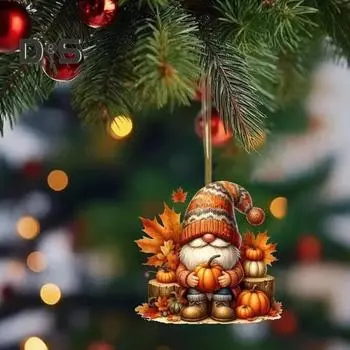 Рождественская елка Подвеска Тыква Подсолнух Клен Висячие украшения 2D Плоский Акриловый Декор для Бара Ресторана Офиса Торговый Автомобиль D