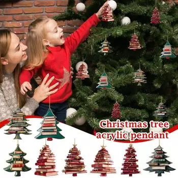 Рождественская елка подвесная книга акриловое украшение One Size