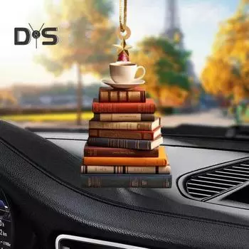 Рождественская елка подвесное украшение акриловая форма дерева книжная полка подвеска книга сложенная автомобиль зеркало заднего вида украшение для елки декор A