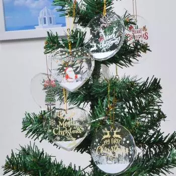 Рождественская елка подвесное украшение акриловая снежинка олень круг украшение зимняя сказка люстра хрустальный кулон для C