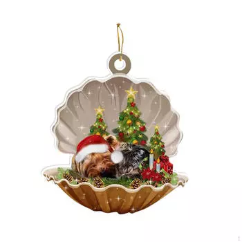 Рождественская елка подвесное украшение акриловый кулон автомобиль настенный праздничный офис спящий щенок шарм для Style A