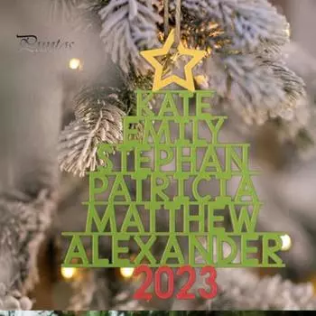 Рождественская елка, подвесное украшение, полое имя семьи, буква, деревянное многоразовое украшение для рождественской вечеринки, кулон, праздничный декор, праздничный подарок