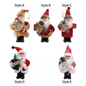Рождественская елка подвесное украшение Санта кукла изысканный прекрасный 7.5 дюймов высотой Рождественский подвесной декор для каминной двери стильный