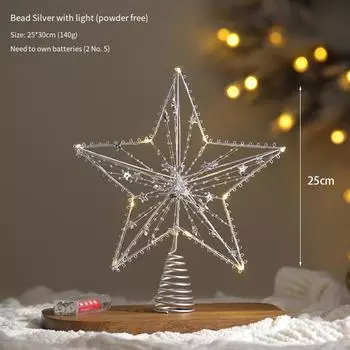 Рождественская елка, праздничная елочная игрушка, верхушка для елки ручной работы 30silver cotton