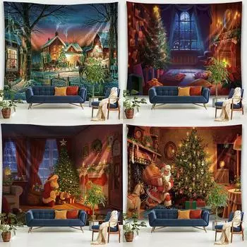 Рождественская елка Простой фон Гобелен Гостиная Диван Домашнее украшение Рождественский подарок 100x75cm