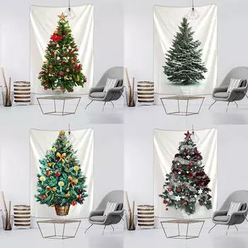 Рождественская елка Простой гобелен Спальня Гостиная Домашнее Рождественское украшение на стену 100x75cm