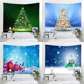 Рождественская елка Простой мультфильм Гобелен Спальня Гостиная Дом Рождественское украшение Гобелен 100x75cm