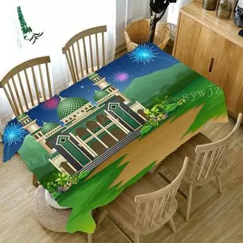Рождественская елка, прямоугольная скатерть для обеденного стола, фейерверк, скатерть в сочельник, вечерние, необрастающие декоративные аксессуары 40x70cm15x27inch