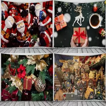 Рождественская елка, Рождественский подарок, гобелен с принтом, домашняя гостиная, спальня, настенный фон, украшение, гобелен 100x75cm