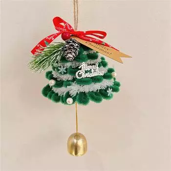 Рождественская елка ручной работы, креативное рождественское украшение на зеркало заднего вида автомобиля Рождественская елка, плетеное вручную украшение на рождественскую елку