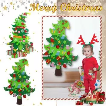 Рождественская елка ручной работы образовательные детские подвески украшения сцены композиция Рождественская настенная наклейка One Size
