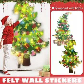 Рождественская елка ручной работы образовательные детские подвески украшения сцены композиция Рождественская настенная наклейка One Size