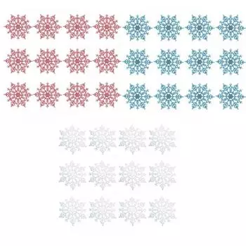 Рождественская елка с блестками, кулон в виде снежинки, золотой порошок, снежинка, набор рождественских украшений One Size