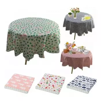 Рождественская елка с круглым принтом, классическая сетчатая полосатая хлопковая льняная кружевная скатерть для свадьбы, детского душа, вечерние, крышка для чайного столика Round 120cm-47inch