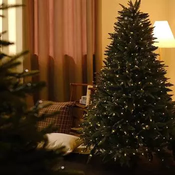 Рождественская елка с огнями Искусственная ПЭ +ПВХ Рождественская елка 59 футов зелёный