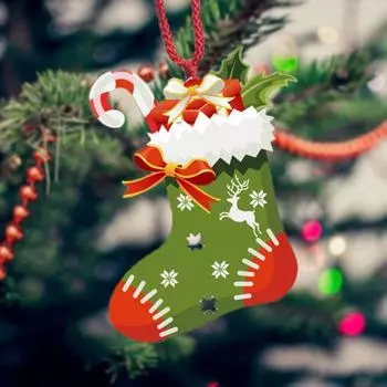 Рождественская елка с подвеской, рюкзак, праздничные универсальные декоративные автомобили, ключи, акриловые украшения для дверей, окон A