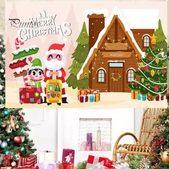 Рождественская елка Санта-Клаус баннер фон вечерние украшения яркий цвет износостойкий рождественский фон баннер красный