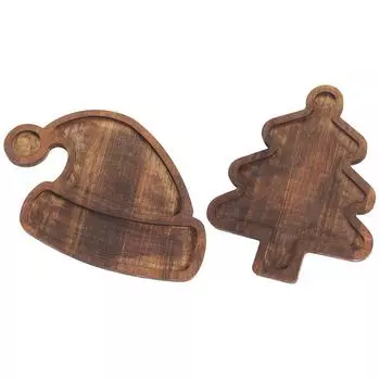 Рождественская елка/Шляпа Тарелка для еды Деревянный поднос для печенья Стол Сервировочное блюдо для еды Закуски Десерты Закуски Суши