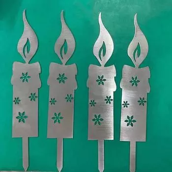 Рождественская елка силуэт садовые поделки металлические садовые колышки ржавый свеча силуэт орнамент