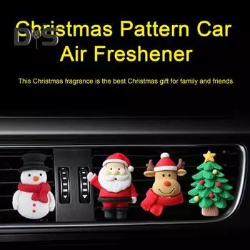 Рождественская елка Снеговик Лось Санта-Клаус Форма Ароматерапевтический зажим 90 градусов Вращающийся автомобильный воздуховод Освежитель воздуха Орнамент Интерьер