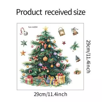 Рождественская елка Снеговик Наклейки для унитаза Самоклеящиеся водонепроницаемые наклейки на двери и окна Ванная комната Стеклянные настенные наклейки Декор обоев