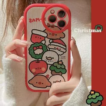 Рождественская елка Снеговик Санта-Клаус милый мультяшный кожаный чехол Happy для телефона Iphone 11 12 Promax 13 Mini 14 Pro Max Xsmax X Xr for iphone x xs