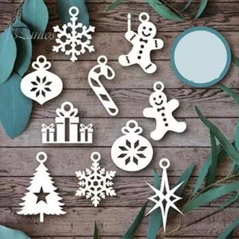 Рождественская елка, снежинка, пряничный человечек, высечка, альбом для вырезок, автомобиль, форма, инструмент для декора серебряный