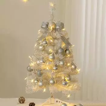 Рождественская елка со светодиодной подсветкой, новогодняя елка с бантом, шарами, мини-фигурка рождественской елки, центральное украшение стола для праздничного декора окна S