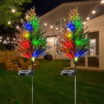 Рождественская елка солнечные цветы гирлянды открытый сад водонепроницаемый RGB цвет меняющий светодиодные фонари цветы для сада двор декор