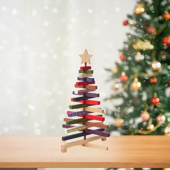 Рождественская елка статуэтка деревянная фигурка коллекционная для домашнего декора настольное украшение скульптура L