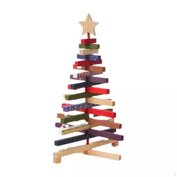 Рождественская елка Статуэтка Деревянная Фигурка Коллекция Ремесла Скульптура Настольное Украшение для Камин L