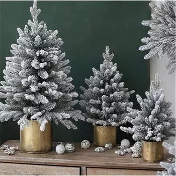 Рождественская елка, стол, снежный флок, PE, елка, роскошная шифровка, рождественская елка, украшение для небольшой стойки отеля One Size