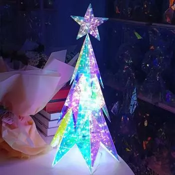 Рождественская елка, светодиодная рождественская елочная фигурка со звездой на верхушке, праздник