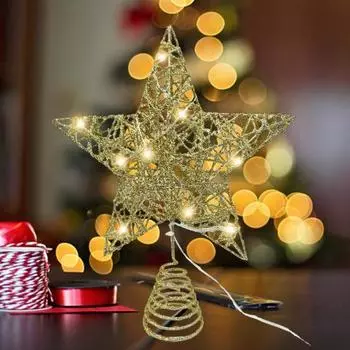 Рождественская елка светодиодная звезда свет железная звезда украшение украшения дома вечеринка A серебряный