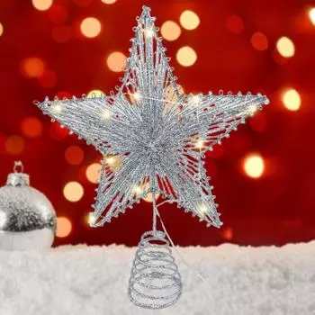 Рождественская елка светодиодная звезда-светильник железная звезда украшение для дома праздничные принадлежности для рождественского новогоднего декора A серебряный