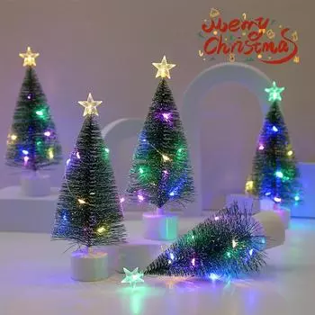 Рождественская елка светодиодный ночник атмосферная лампа украшение настольный светильник пластиковый сосновые иголки ночник домашний праздничный свет