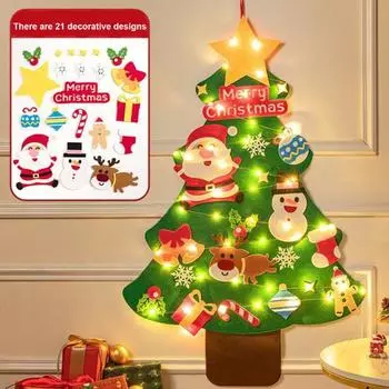 Рождественская елка своими руками из фетра для малышей Большая светящаяся рождественская елка с конфетными фигурками в виде звезды Санты B