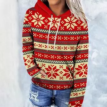 Рождественская елка толстовка мужчины женщины мода большие толстовки снежинка унисекс толстовка пальто женские толстовки рождественская одежда S