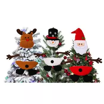 Рождественская елка Топпер Милый цилиндр Зимняя вечеринка Елочные украшения Орнамент One Size