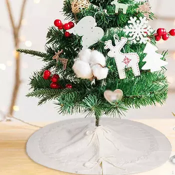 Рождественская елка юбка фартук мягкий украшение для вечеринки декоративный рождественский коврик White 24 Inch