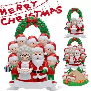 Рождественская елка Украшение Кулон Северный олень Снеговик Семейный кулон Рождественская елка DIY Генеалогическое дерево Украшение Капли Украшения