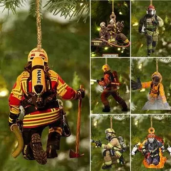Рождественская елка, украшение пожарного со шнурком, широко используемое автомобильное зеркало заднего вида, подвеска пожарного, подвесное украшение E