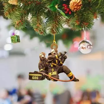 Рождественская елка, украшение пожарного со шнурком, широко используемое автомобильное зеркало заднего вида, подвеска пожарного, подвесное украшение B