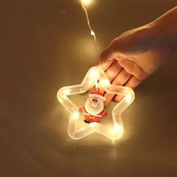 Рождественская елка, украшения в виде оленей, оконные светильники, шторы, подвесные светильники с Санта-Клаусом 1PCS USB-8 Modes золотой