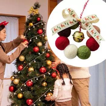 Рождественская елка Венок Подвесной Украшение Подарок Ремесло Войлочный Шар Декор Рождество